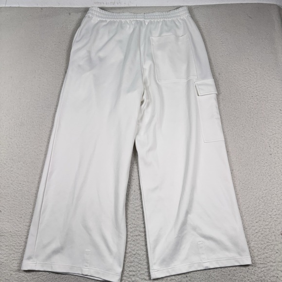 Tibi Active Knit Wide Leg Pull On Pants White Oversized Women's Large *Read - Picture 5 of 12